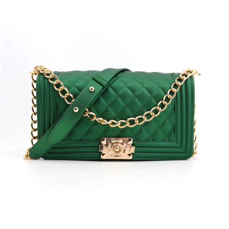 1027 - DARK GREEN JELLY PURSE (LARGE)