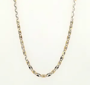14K 2.5mmTwo-Tone Valentino Chain Length:22in Gram Weight:5.4g
