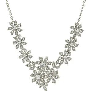 2028 Jewelry Crystal Flower Statement Necklace 16"   3" Extender