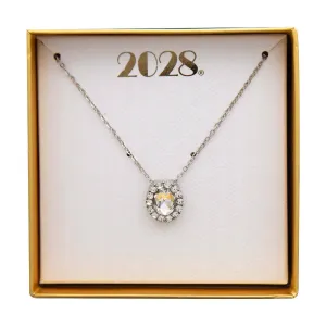 2028 Jewelry Crystal Oval Pendant Necklace 16"   3" Extender