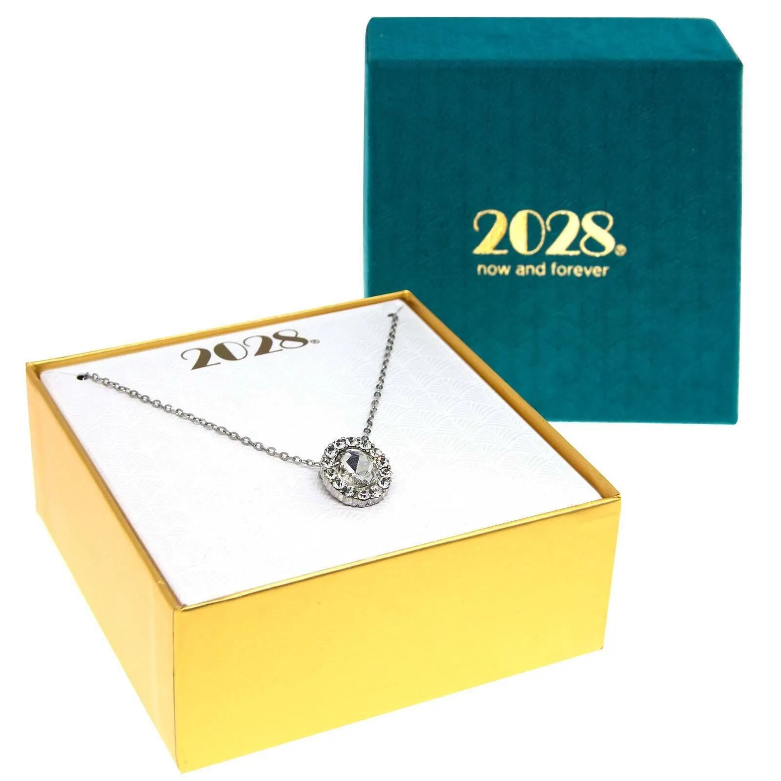 2028 Jewelry Crystal Oval Pendant Necklace 16"   3" Extender