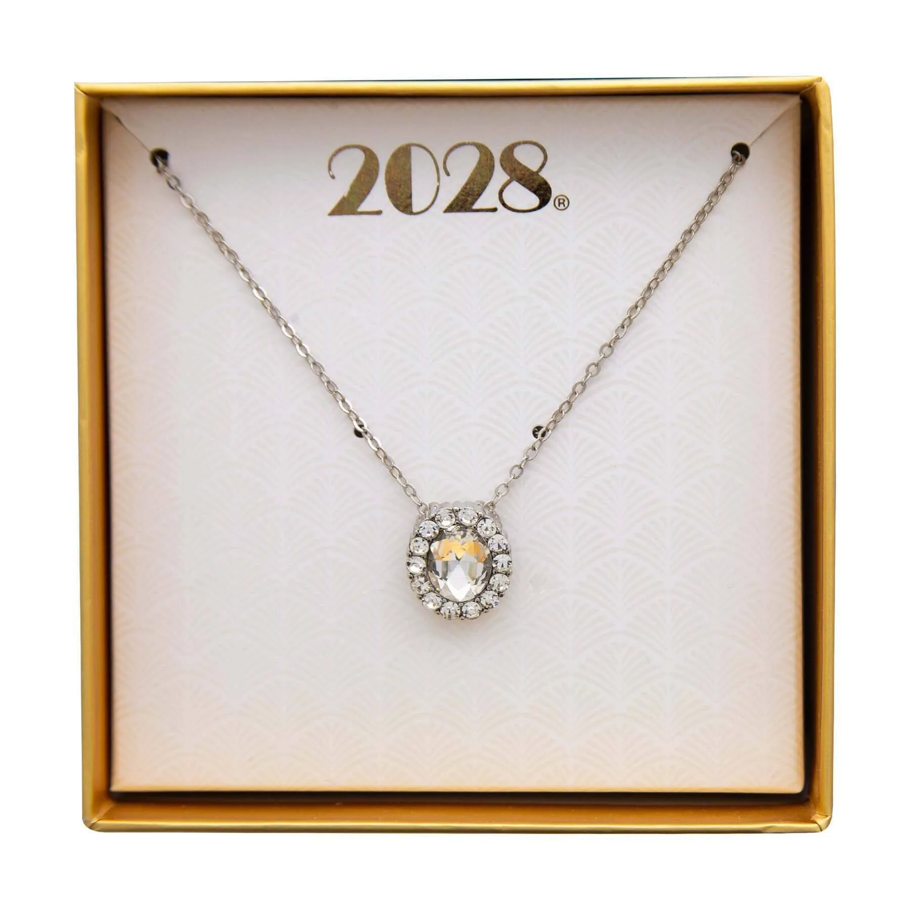 2028 Jewelry Crystal Oval Pendant Necklace 16"   3" Extender