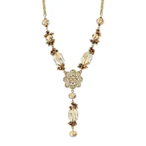 2028 Jewelry Topaz Color Filigree Center Y-Necklace 16"   3" Extender