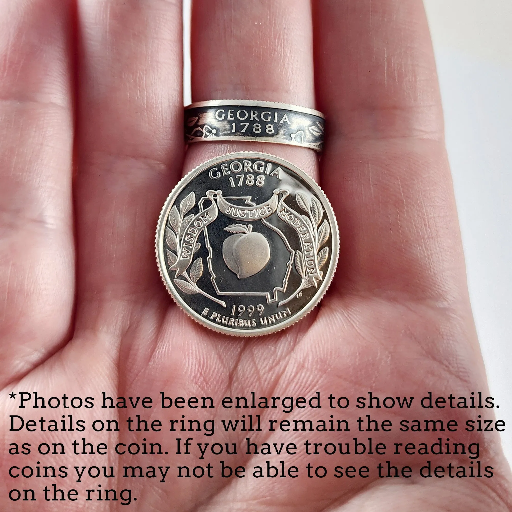 90% Silver Arizona Quarter Ring