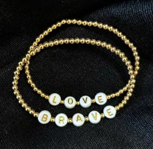 Allison Fiutak Personalized "Love or Brave" Stretch Bracelets