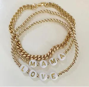 Allison Fiutak Personalized  "Mama or Love" Stretch Bracelets
