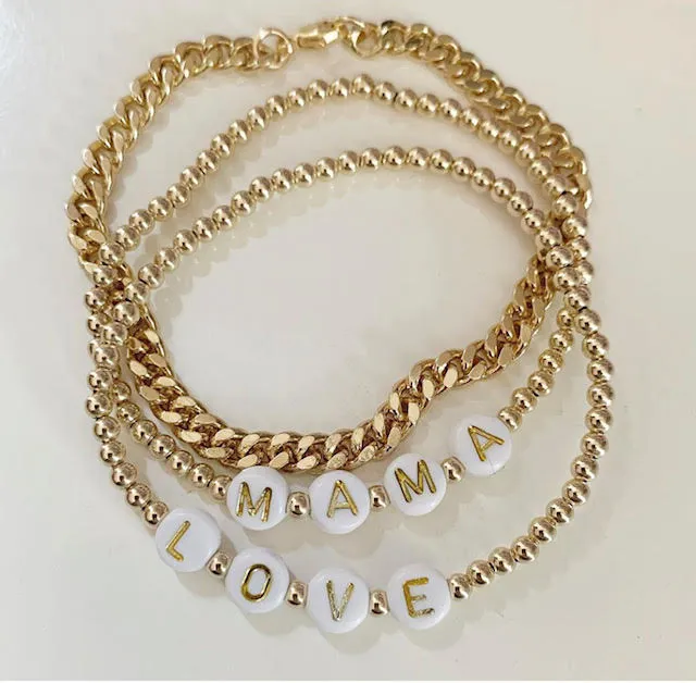 Allison Fiutak Personalized  "Mama or Love" Stretch Bracelets