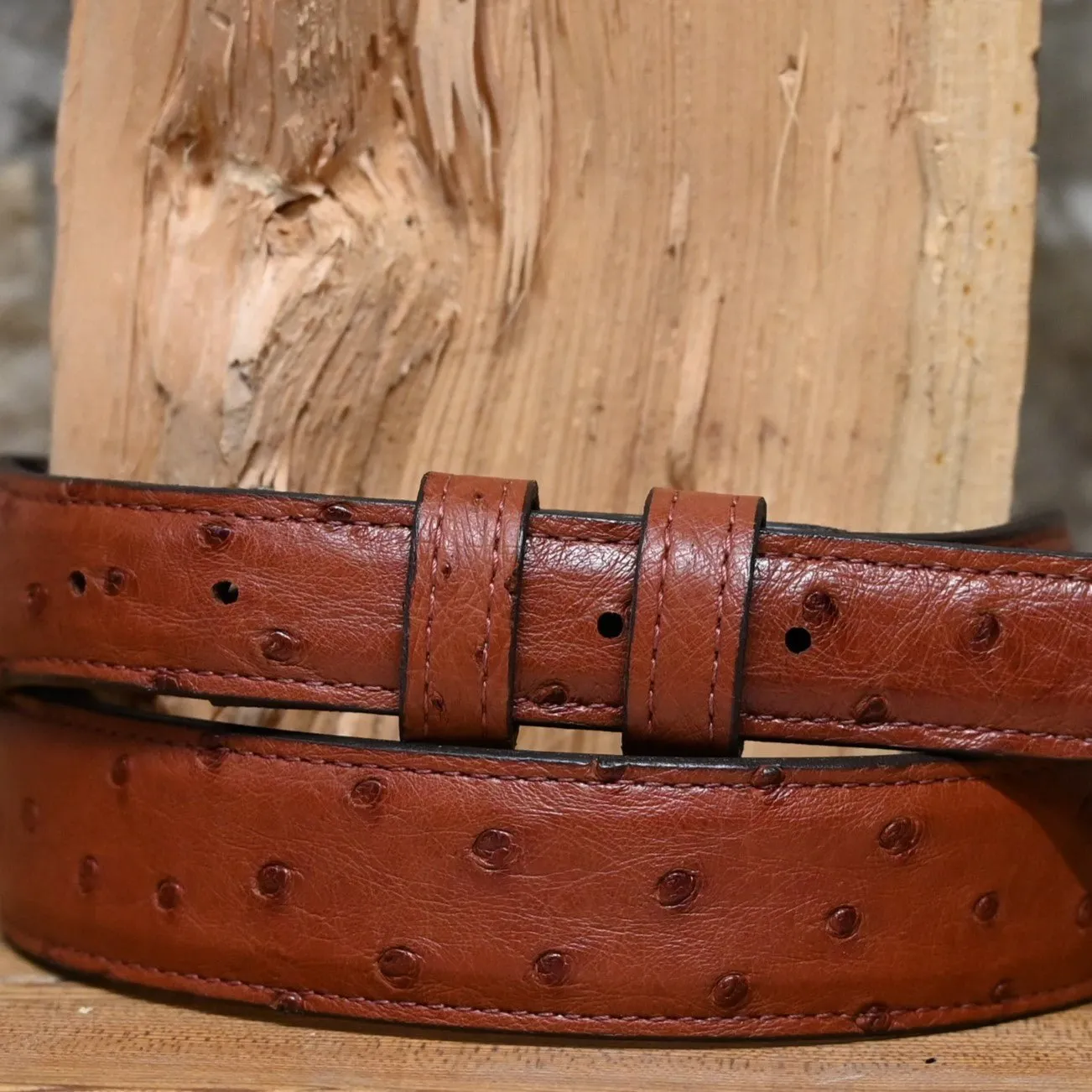 Almond Ostrich Belt