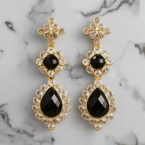 American Diamond & Gemstone Dangle Earrings