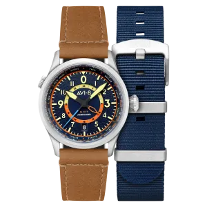AVI-8 Flyboy Atlantic Blue Wingman Worldtimer GMT Automatic AV-4120-01