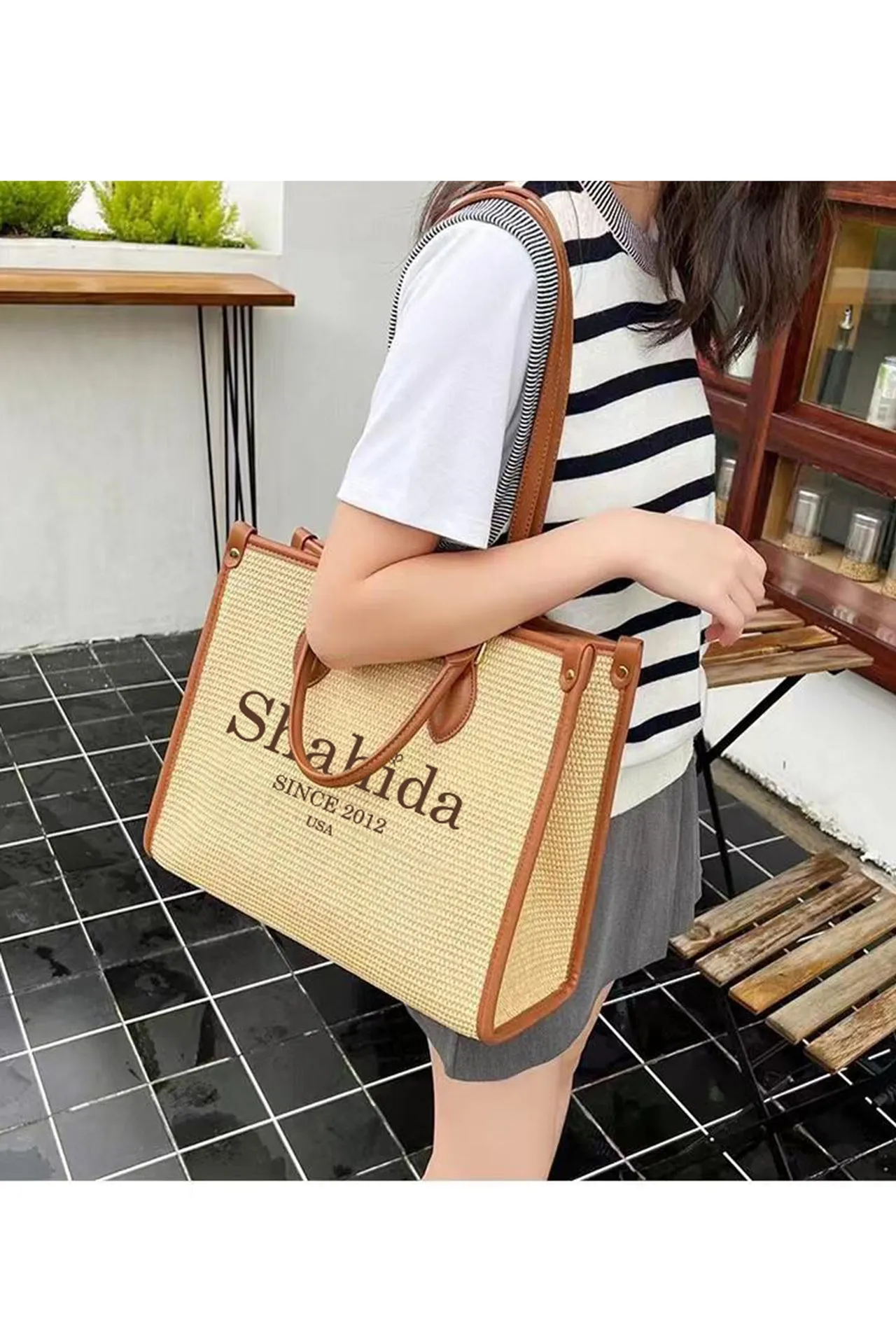 Black Modern Tote Bag