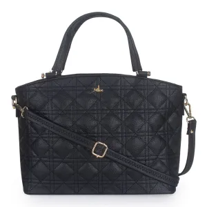 Black Spacious Quilted Hand Bag