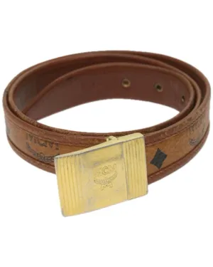 Brown Logogram Belt in PVC Leather by MCM
