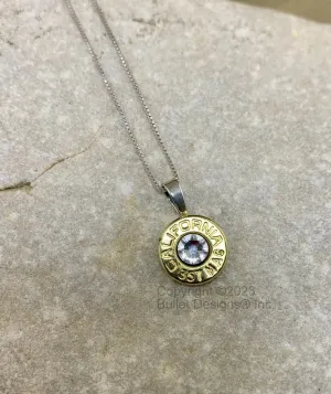 Bullet Necklace, California 357 Mag Brass Bullet Head Necklace, Bullet Head Necklace, Sterling Silver Necklace, Custom Necklace
