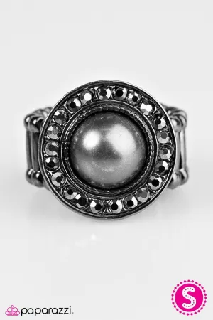 Center Of It All Black Pearl Ring - Paparazzi Accessories