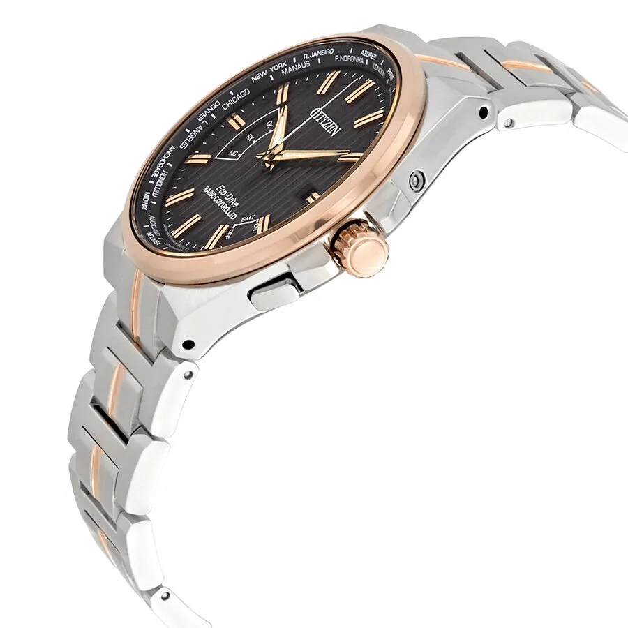 Citizen World Perpetual A-T World Time Eco-Drive Black Dial Men's Watch CB0166-54H