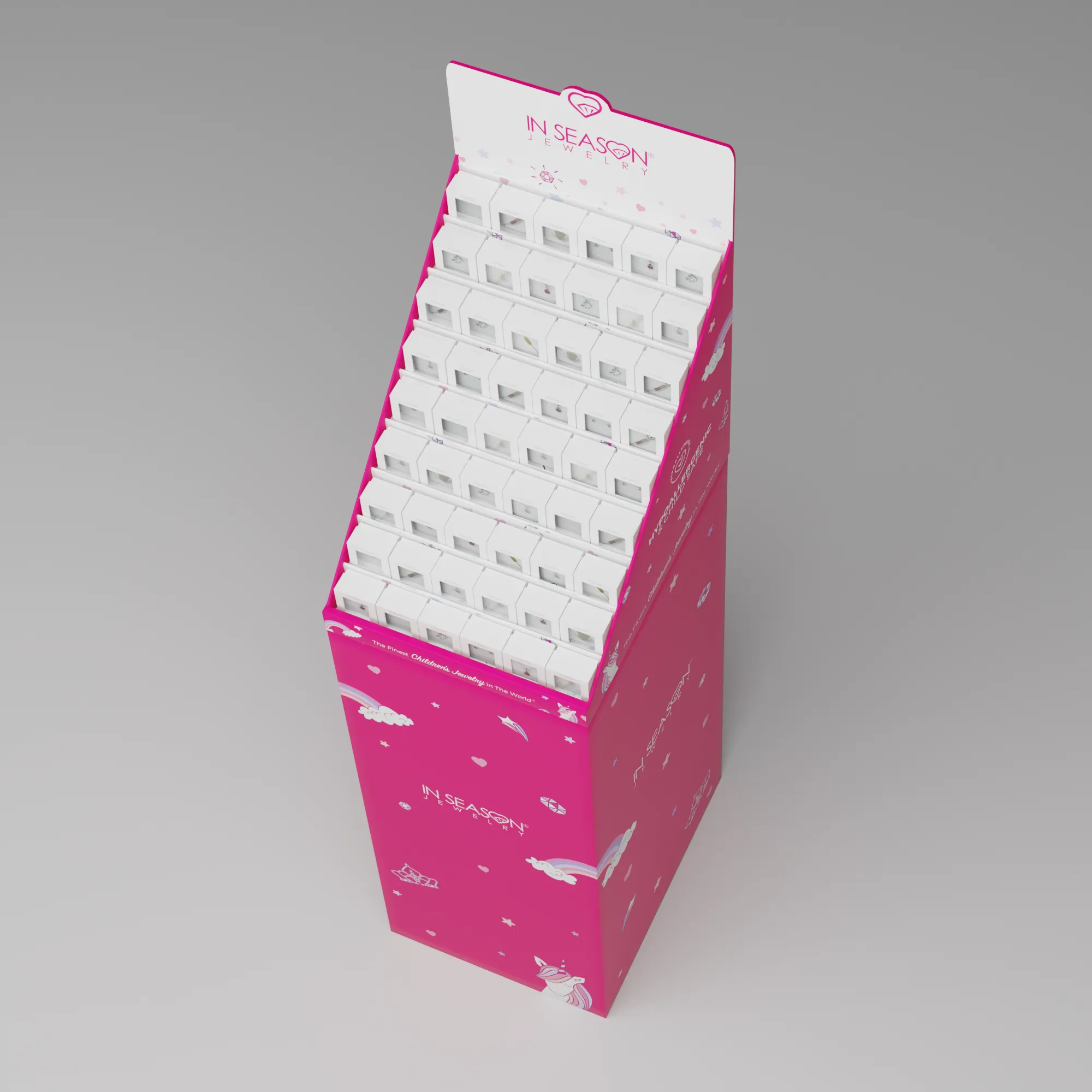 Countertop 54 Piece Open Pop Display With Base ONLY - Cardboard