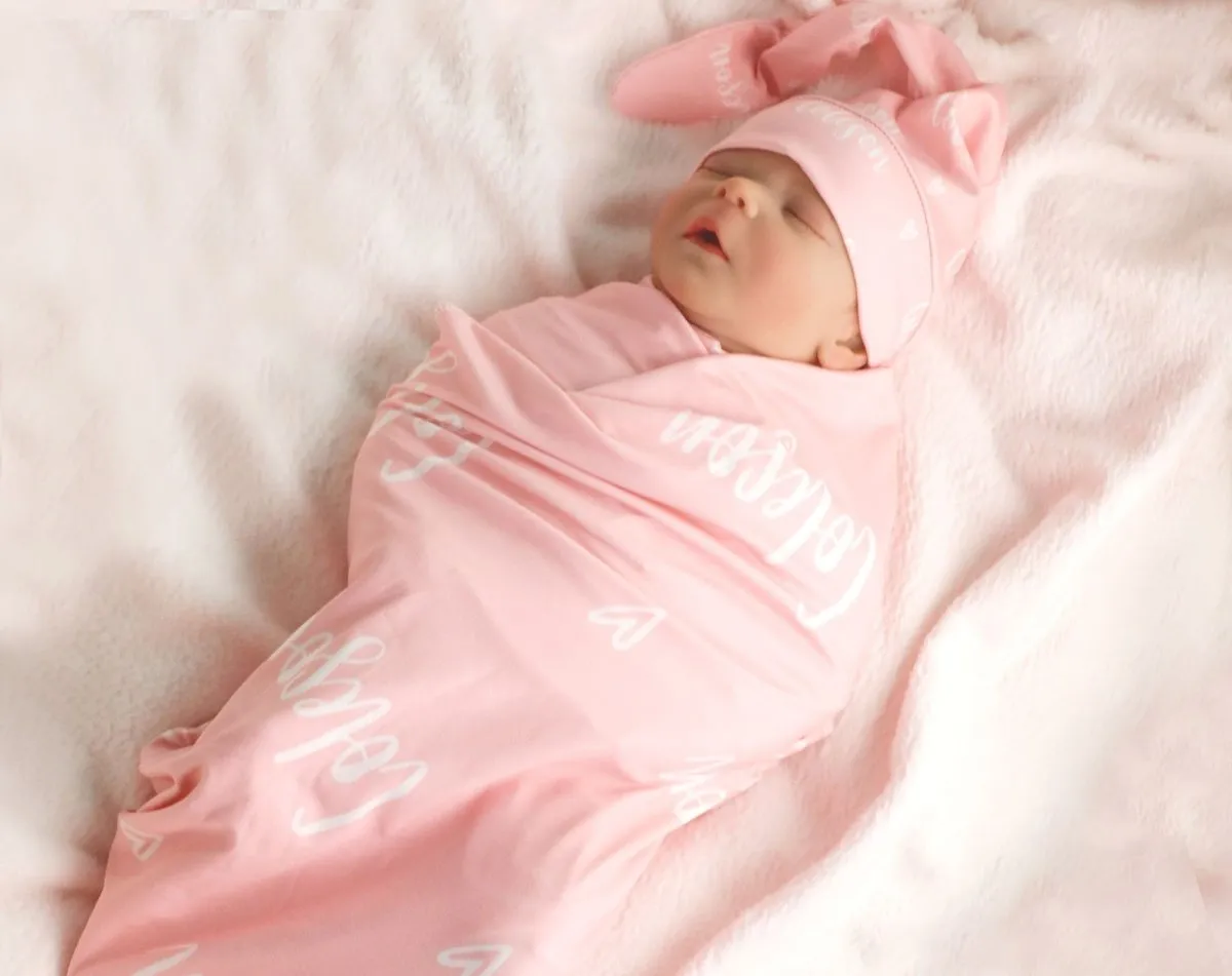 Custom Baby Name Swaddle, Personalized Swaddle Newborn Blanket, Custom Baby Swaddle, Baby Swaddle, Baby Shower Gift, Hospital Swaddle