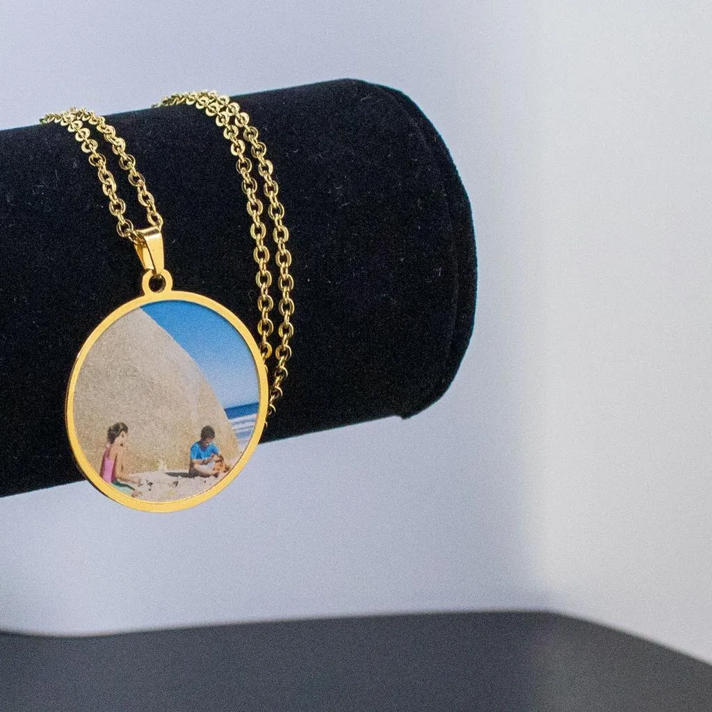 Custom Double-Sided Photo Necklace