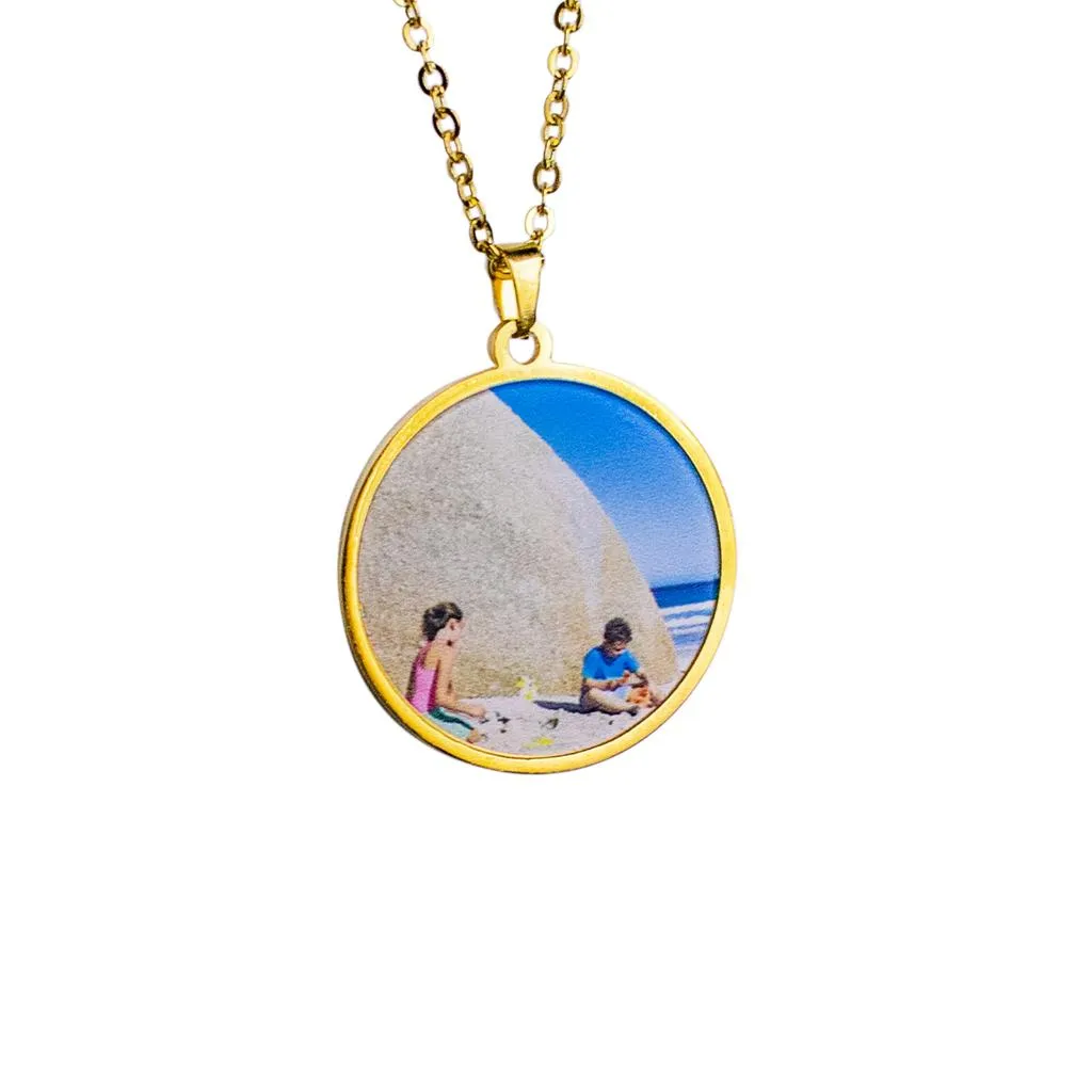 Custom Double-Sided Photo Necklace