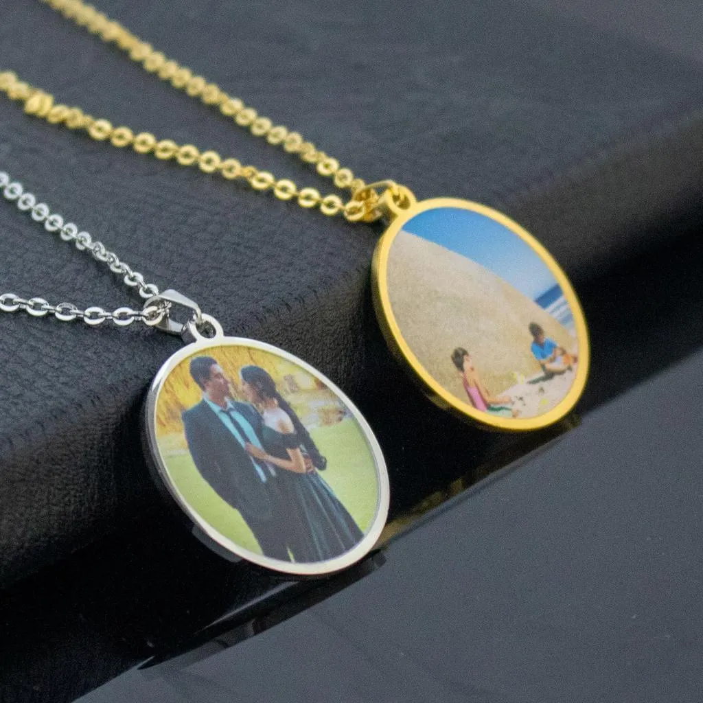 Custom Double-Sided Photo Necklace
