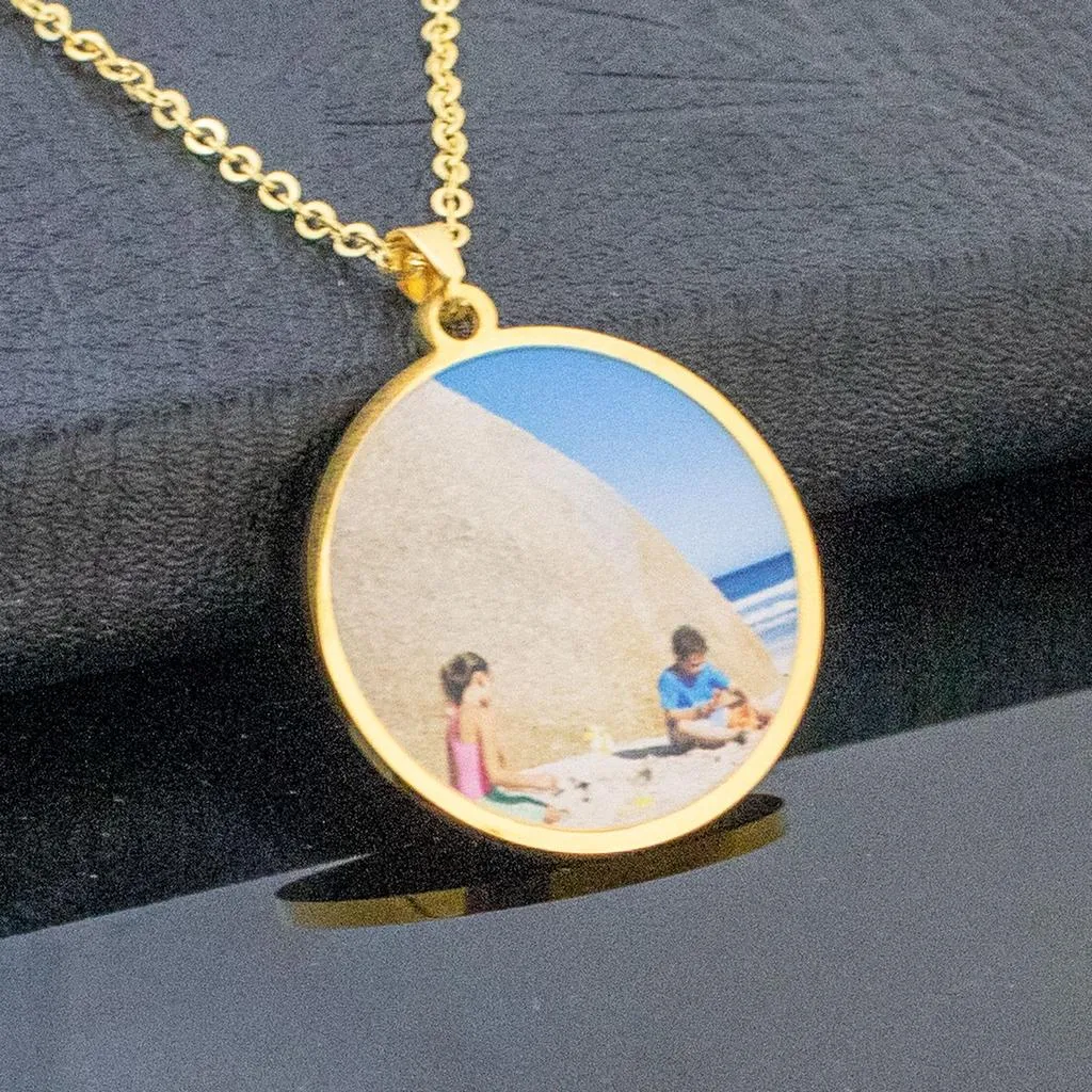Custom Double-Sided Photo Necklace