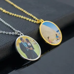 Custom Double-Sided Photo Necklace