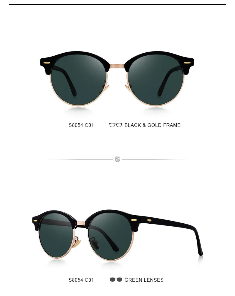 Designer Men Women Classic Retro Rivet Polarized Unisex Glasses Fashion Eyewear UV400 Protection Sunglasses