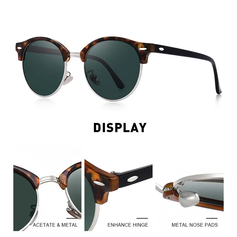 Designer Men Women Classic Retro Rivet Polarized Unisex Glasses Fashion Eyewear UV400 Protection Sunglasses