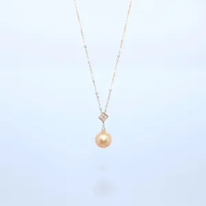 Diamond Pearl Square Pendant Necklace