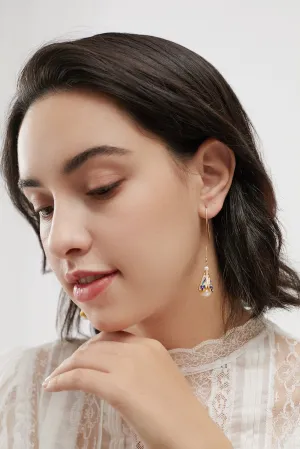Dominique 18K Gold Enamel Pearl Earrings