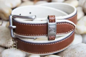 Double Belt - Antique White/Light Brown
