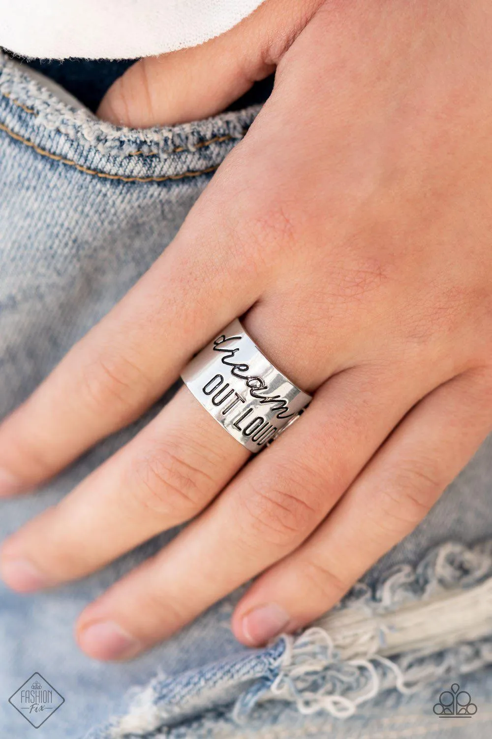 Dream Louder Silver Inspirational Ring - Paparazzi Accessories