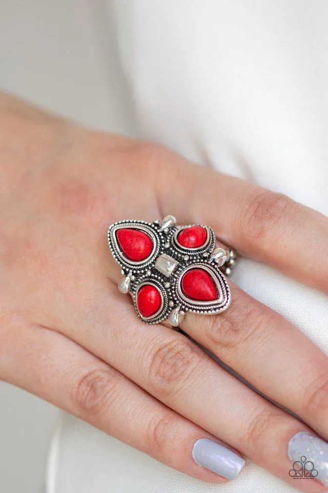 Dune Runner Red Stone Ring - Paparazzi Accessories