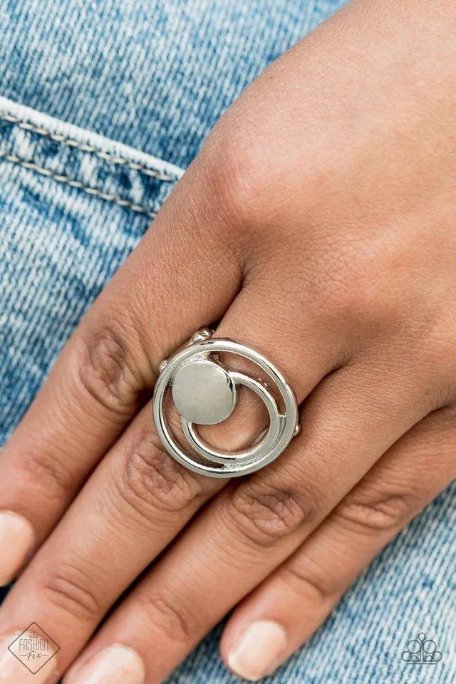 Edgy Eclipse Silver Ring - Paparazzi Accessories