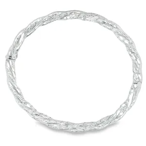 Estate 18k White Gold Twisted Bangle