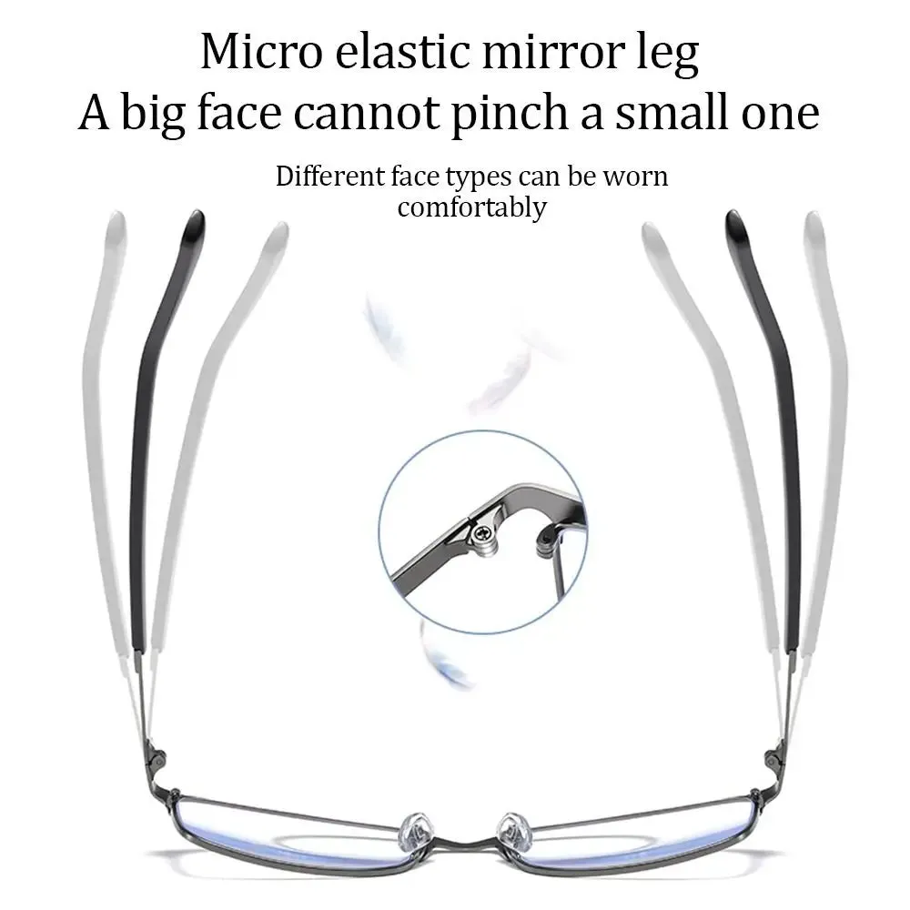 Fashion Metal Frame Simple Vintage Business Reading Glasses Anti-Blue Light Ultra Light Glasses Eye Protection For Men Women