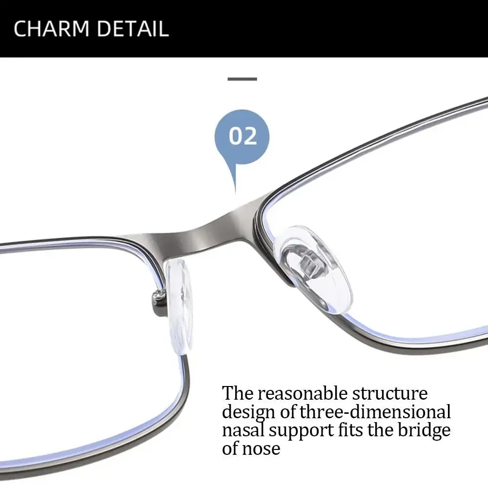 Fashion Metal Frame Simple Vintage Business Reading Glasses Anti-Blue Light Ultra Light Glasses Eye Protection For Men Women