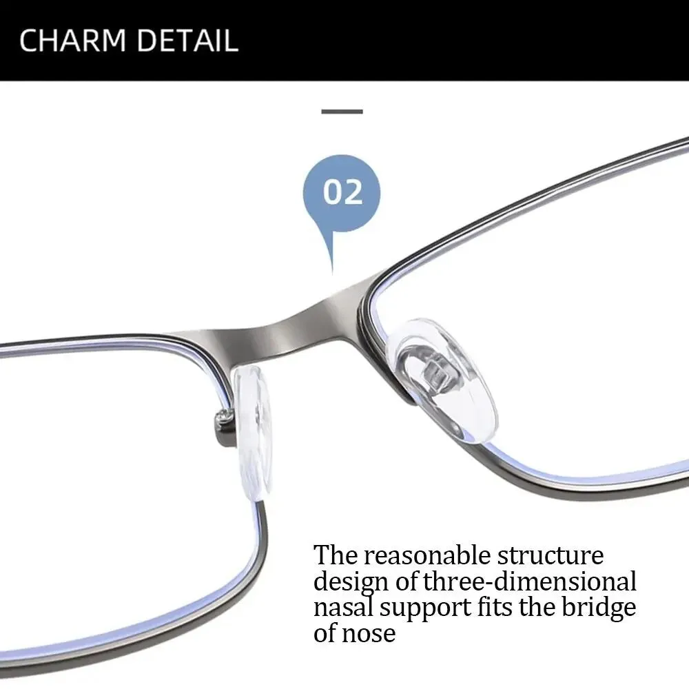 Fashion Metal Frame Simple Vintage Business Reading Glasses Anti-Blue Light Ultra Light Glasses Eye Protection For Men Women