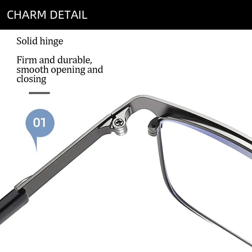 Fashion Metal Frame Simple Vintage Business Reading Glasses Anti-Blue Light Ultra Light Glasses Eye Protection For Men Women