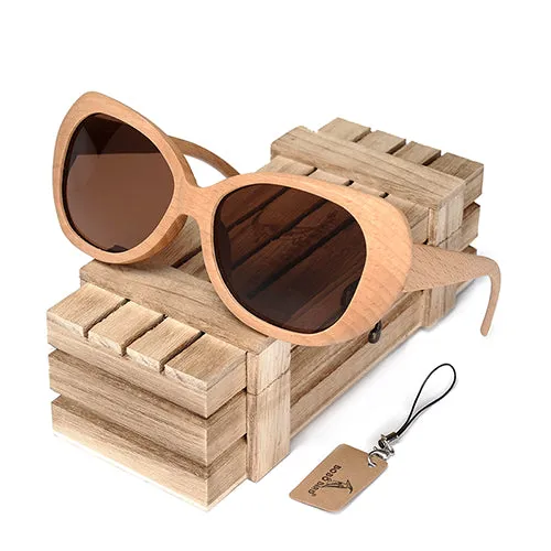 Fashion Polarized  Handmade Wooden Pilot Sunglasses With Wood Box Case