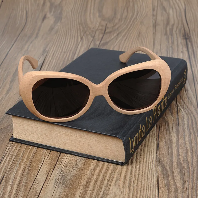 Fashion Polarized  Handmade Wooden Pilot Sunglasses With Wood Box Case