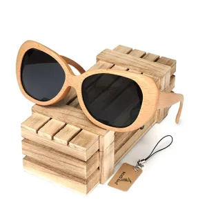 Fashion Polarized  Handmade Wooden Pilot Sunglasses With Wood Box Case