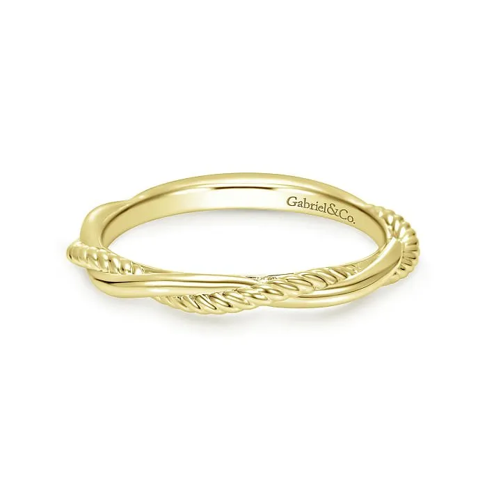 Gabriel & Co. "Catalina" Rope Texture Twist Wedding Ring