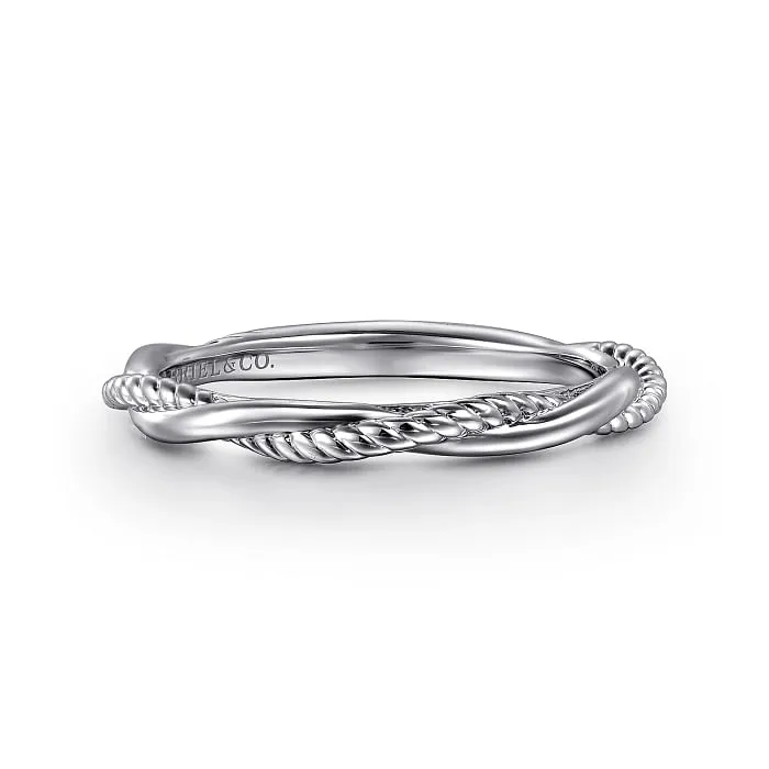 Gabriel & Co. "Catalina" Rope Texture Twist Wedding Ring