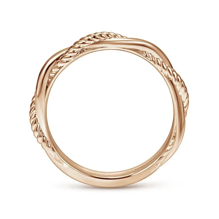 Gabriel & Co. "Catalina" Rope Texture Twist Wedding Ring