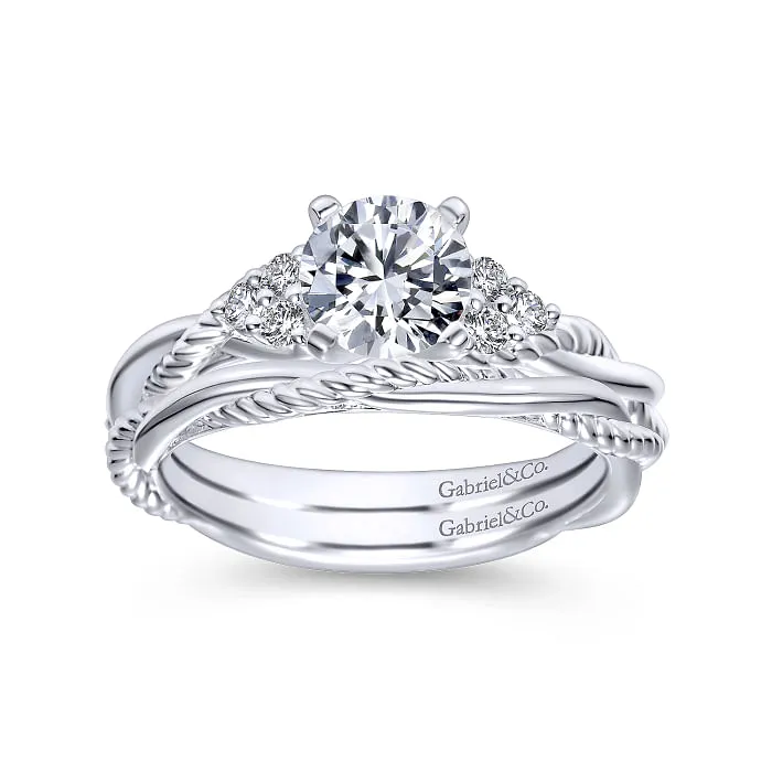 Gabriel & Co. "Catalina" Rope Texture Twist Wedding Ring