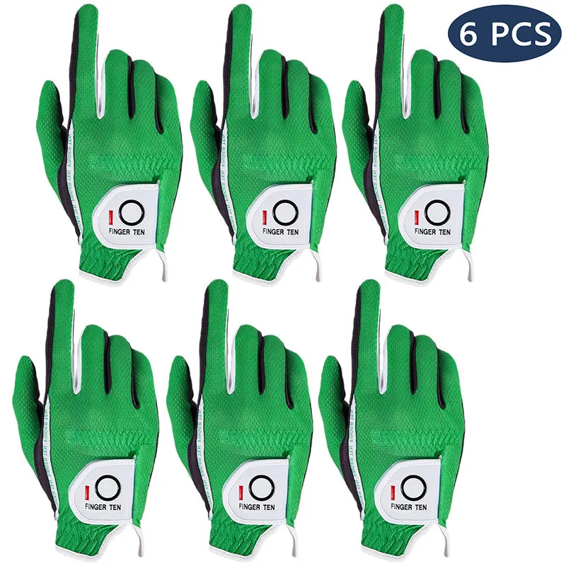 Golf Gloves Men Colourful Rain Hot Wet Weather 6 Pack