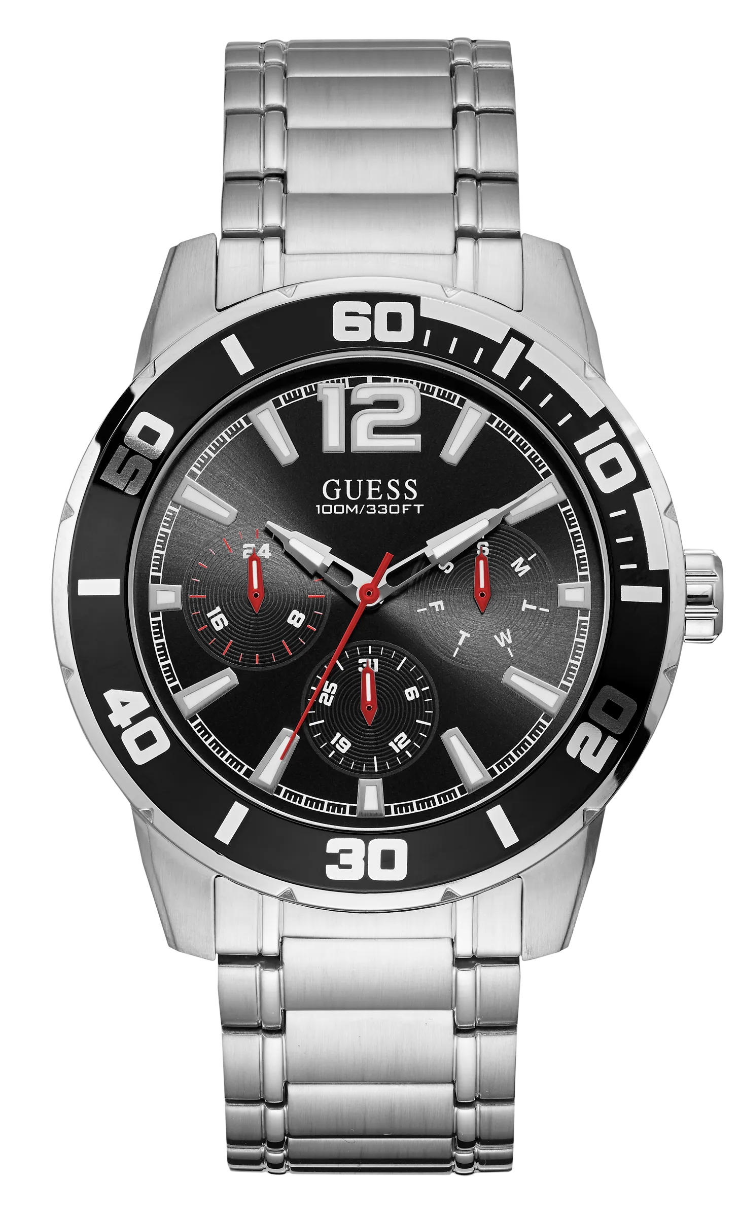 Guess Men 46 mm Size Black Dial Analog Watch - W1249G1