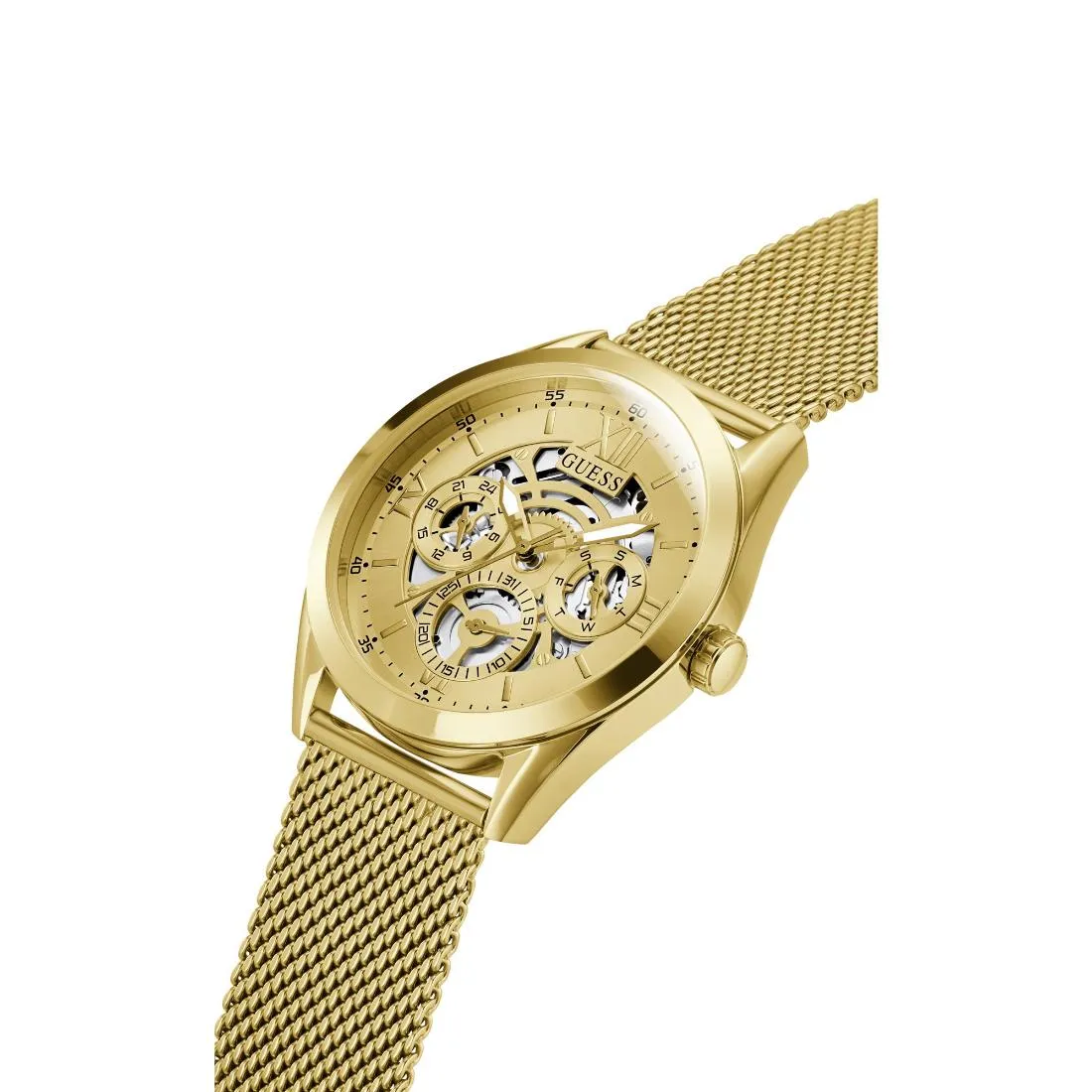 Guess Tailor 42 mm Size Gold Dial Men Analog Watch - GW0368G2